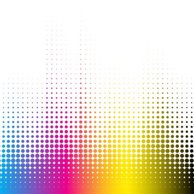 soyut noktalı cmyk renk arkaplanı yarım ton biçim vektörü
