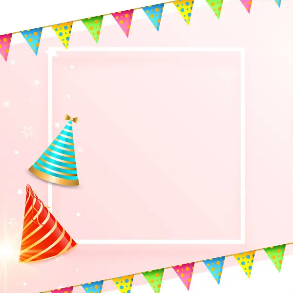 stock vector happy birthday colorful bunting background with text space vector