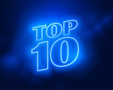 En iyi 10 kazanan ya da onur arka planında parlak neon tarzı vektör kazanacak