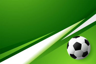 gerçekçi futbol topu yeşil arkaplan tasarım vektörü
