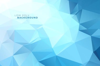 Çokgen yapı düşük poligonal desen mavi arkaplan tasarım vektörü