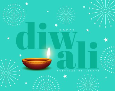 Mutlu bayramlar. Gerçekçi diya vektörüyle havai fişek arka planı. 