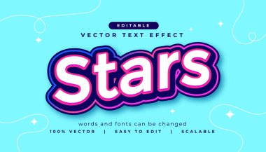 Düzenlenebilir yıldızlar metin efekti biçim düzenleme vektörü