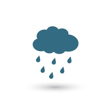 kağıt kesim biçimi yağmur damlası ve gölge etkisi vektörü ile bulut arkaplanı