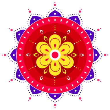 Dekoratif dairesel mandala rangoli model arkaplan vektörü