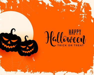 Mutlu cadılar bayramı balkabağı arkaplanı ve dolunay vektörü