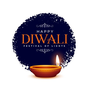 Işıldayan diya ve grungy etkisi olan Diwali tebrik kartı