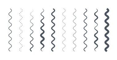 Set vektöründe basit kıvrımlı kıvrımlı vuruş deseni