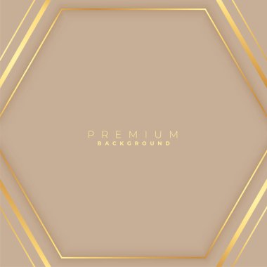 Altıgen şekilli altın çizgiler lüks arka plan tasarım vektörü