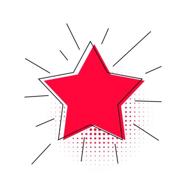 doodle tarzı yıldız yarım ton etkisi vektörü ile patladı