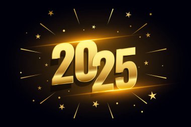 Yeni yılın kutlu olsun 2025 olay arkaplanı patlayan yıldız vektörü