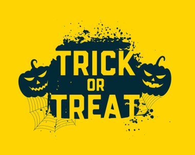 Grunge Cadılar Bayramı balkabağı vektörü ile şaka mı şeker mi arka planı