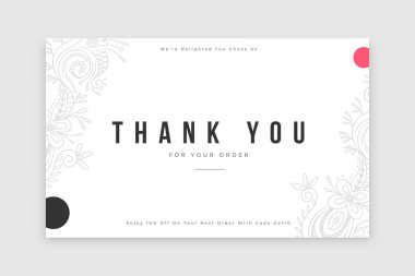 Sipariş kartı tasarım vektörü için çok şık teşekkür ederim