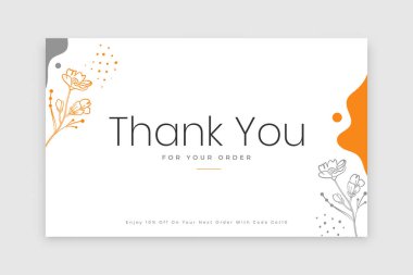 soyut teşekkür kartı botanik yapraklar dekor vektörü