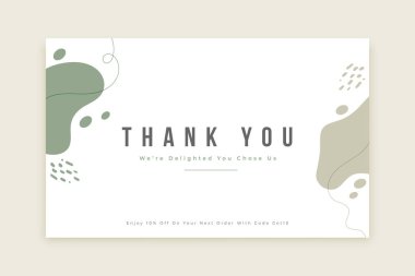 soyut basit teşekkür mesajı şablonu tasarım vektörü