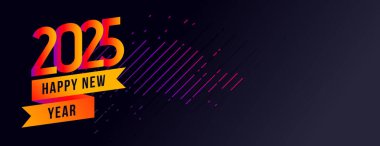 şık 2025 yeni yıl modern biçim vektöründe bayrak istiyor