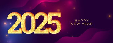 2025 Yeni Yıl Duvar Kağıdı Altın Parıltı Efekti Vektörü