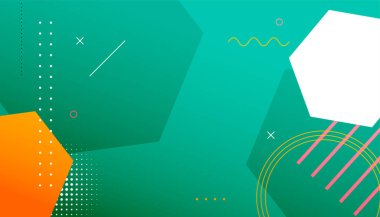 Altıgen figür tasarım vektörlü modern memphis desenli soyut afiş