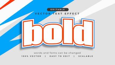 düzenlenebilir beyaz kalın metin efekti biçim vektörü