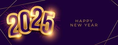 Sosyal medya posta vektörü için yeni yıl 2025 'in kutlu olsun.