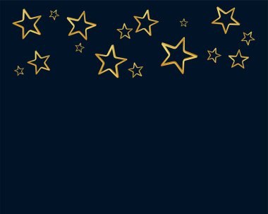 Yılbaşı süsleme vektörü için metin alanı olan premium altın yıldız arkaplanı