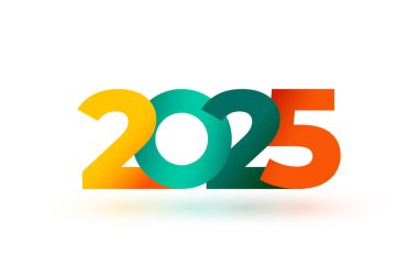 Renkli 2025 yeni yıl arkaplanı metin alanı vektörü ile