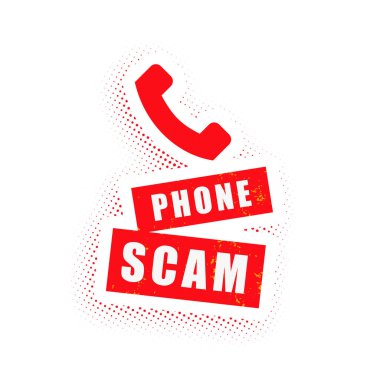 scam phone call sticker background design vector clipart