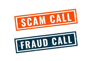 scam or fraud call alert sign on white background vector clipart