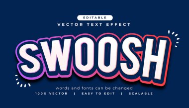modern swoosh metin efekti düzenlenebilir biçim vektörü
