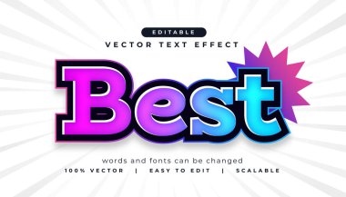 Renkli en iyi metin efekti biçimi düzenlenebilir şablon vektörü