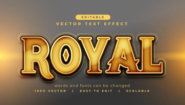 düzenlenebilir metin efekti altın gibi koyu kraliyet kelime vektörü