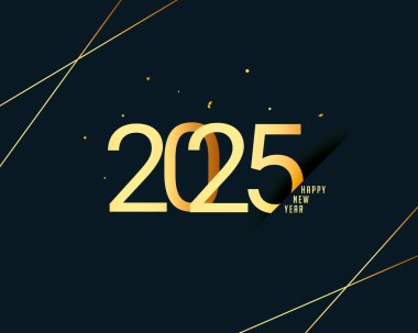 Mutlu yıllar 2025 selamlama arkaplan tasarım vektörü