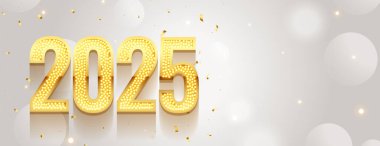 altın parıltı 2025 yeni yıl arifesi afişi kopya uzay vektörüyle