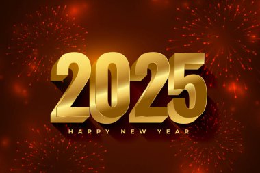 3d 2025 yeni yıl şenlik arka planı ve havai fişek kutlama vektörü