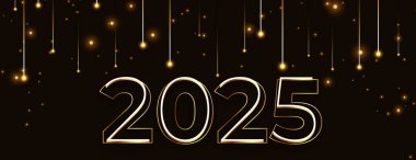 satır biçimi 2025 Yeni yıl boş uzay vektörlü koyu renk duvar kağıdı