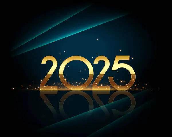Boş uzay vektörüyle 2025 altın yeni yıl arkaplanı