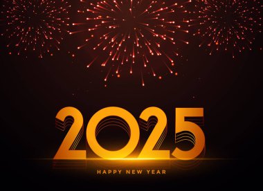 Sosyal medya post vektörü için 2025 yeni yıl havai fişek arka planı