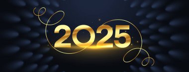 2025 altın yeni yıl boş uzay vektörlü pankart istiyor