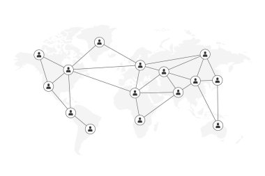 İnsan grubu sosyal ağ şablonu düşük poli biçim vektörü