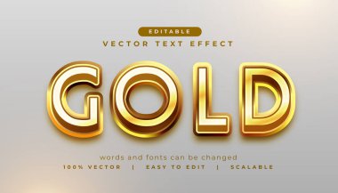 Düzenlenebilir kalın kelime vektöründe premium 3d altın metin efekti