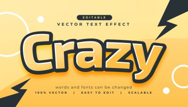 çılgın düzenlenebilir metin efekti biçim şablonu vektörü