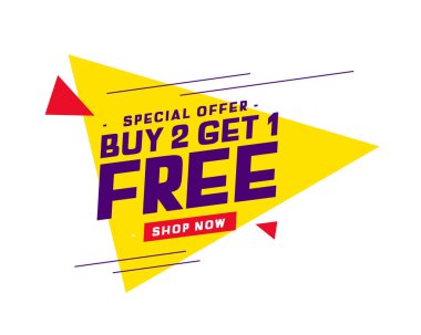 Modern biçim vektöründe 2 alana 1 bedava satış şablonu