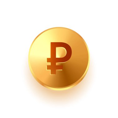 izole ve 3d ruble altın sikke tasarım vektörü 