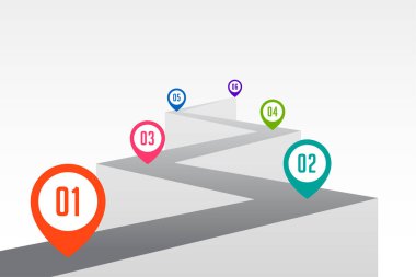 profesyonel dönüm noktası rotası büyüme vektörüne giden bir yol şablonu