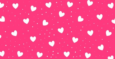 Kumaş yazdırma vektörü için sevimli beyaz aşk desenli kalp arkaplanı