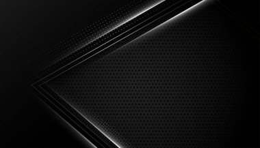 Geometrik biçim siyah ve gümüş çizgiler duvar kağıdı tasarım vektörü