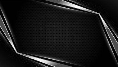 koyu siyah arkaplan deign vektörü üzerinde modern ve soyut gümüş tasarımı