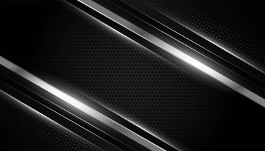 koyu siyah duvar kağıdı vektörü üzerinde modern ve parlak metalik geometrik çizgi