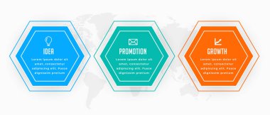 Şirket pazarlama vektörü için 3 adım bilgi işlem şablonu