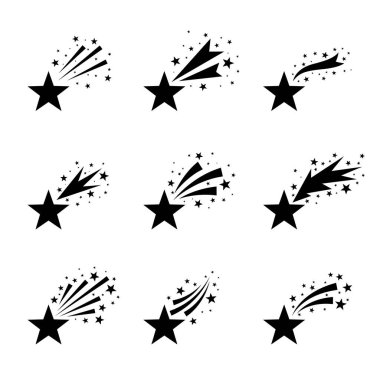 Kayan yıldızların koleksiyonu simge element tasarım vektörü 